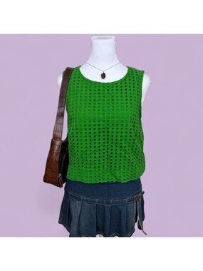 kate spade for target eyelet boho quirky whimsical cropped sleeveless top